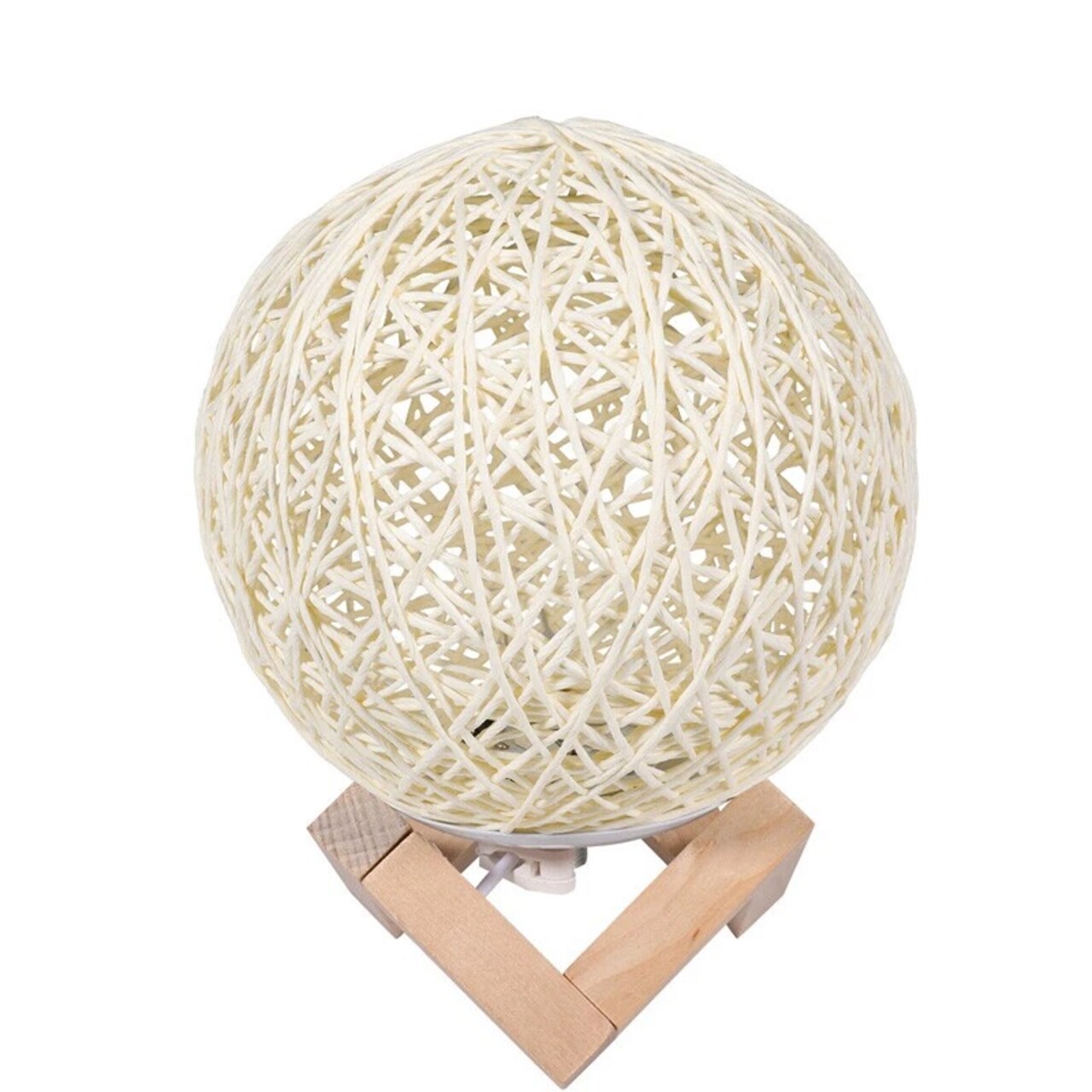 LED Rattan Ball USB Night Light Bedside Desk Lamp with Remote